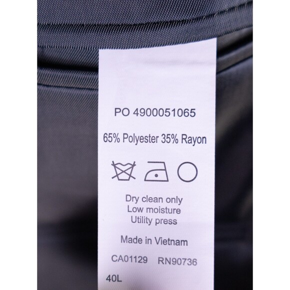Calvin Klein Sport Coat Mens 40L Gray Herringbone Poly Blend 2 Button Dual-Vent - Picture 11 of 13